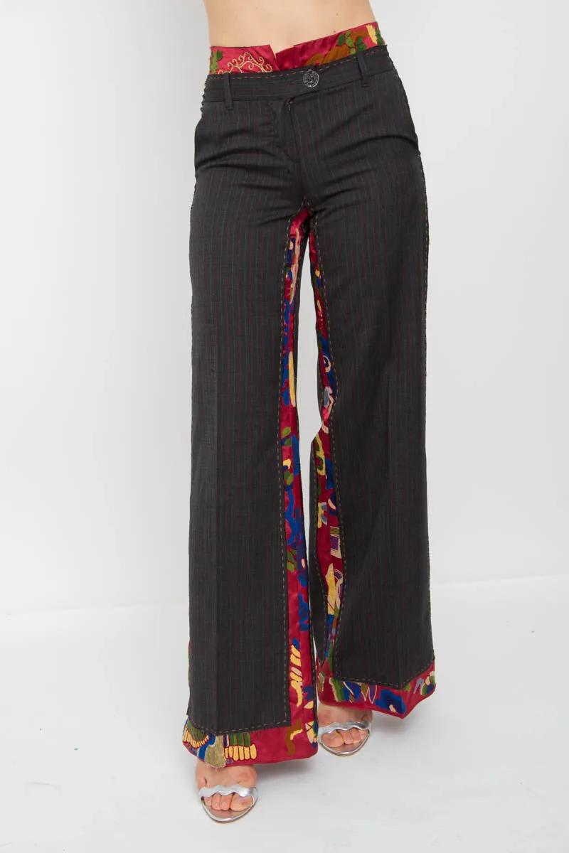 PINSTRIPE WIDE LEG PANTS