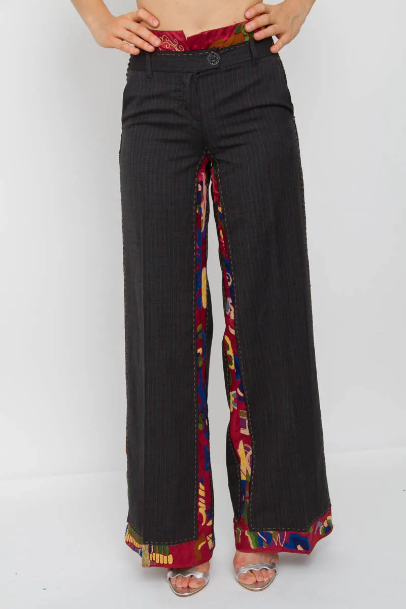 PINSTRIPE WIDE LEG PANTS