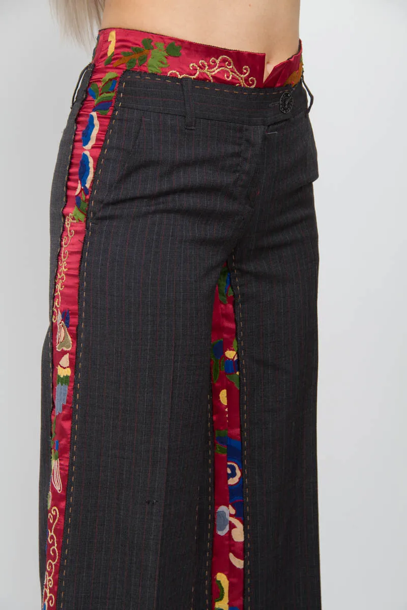 PINSTRIPE WIDE LEG PANTS