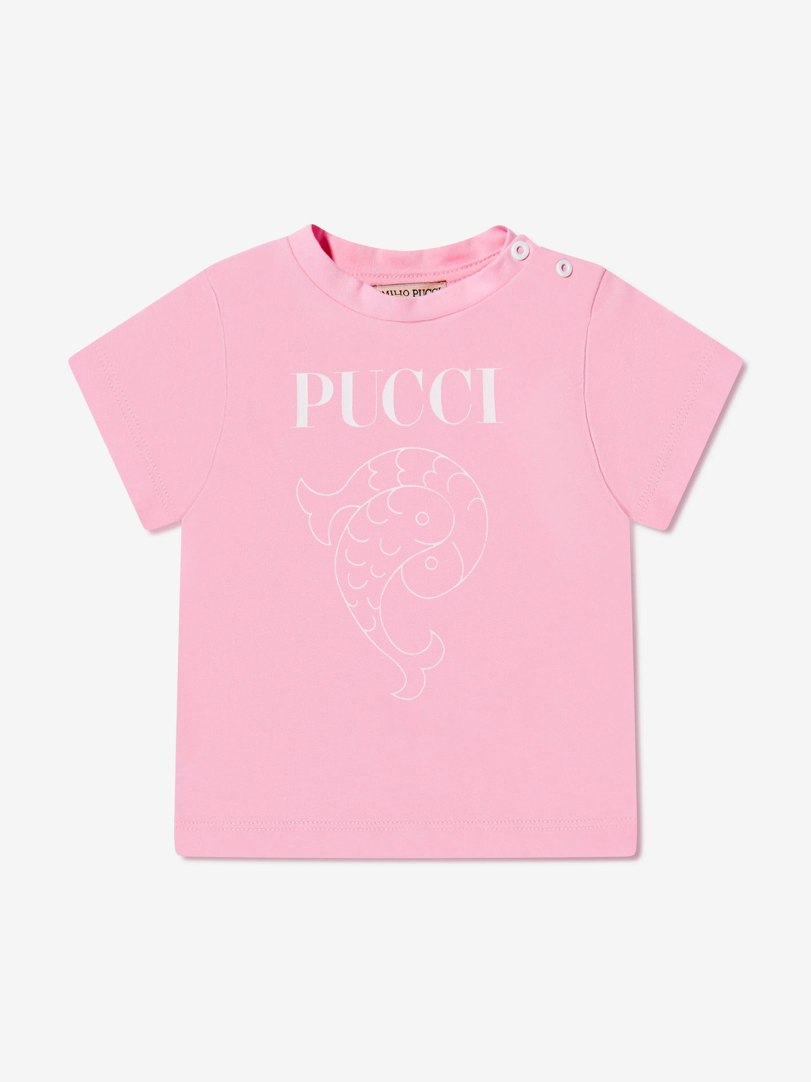 Pucci Baby Girls Logo T-Shirt in Pink