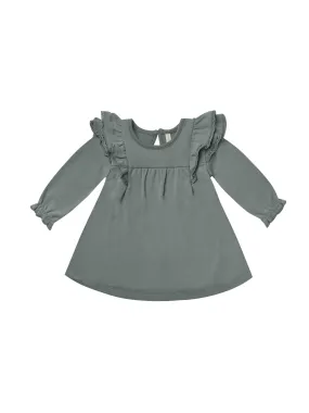 Quincy Mae Long Sleeve Flutter Dress | Dusk