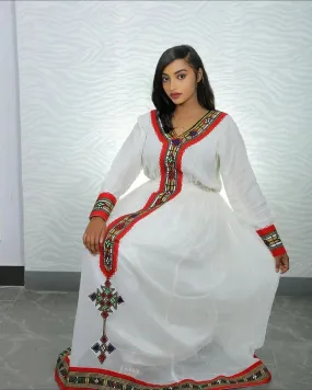Red Cultural Habesha Dress Modern Habesha Kemis Habesha Libs es00150