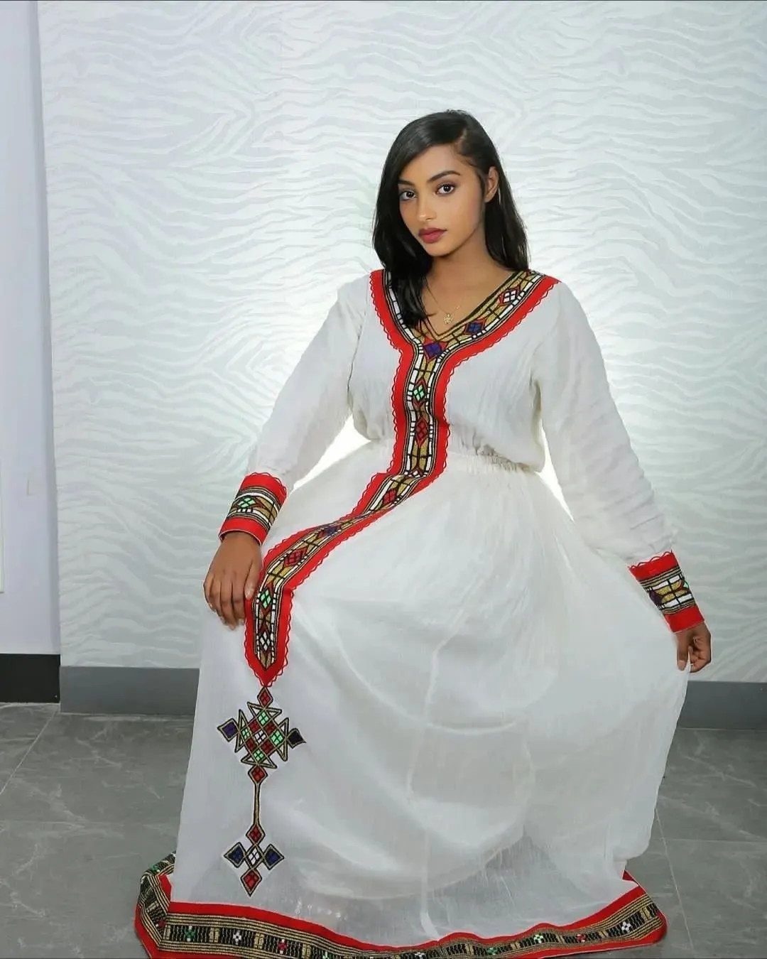 Red Cultural Habesha Dress Modern Habesha Kemis Habesha Libs es00150