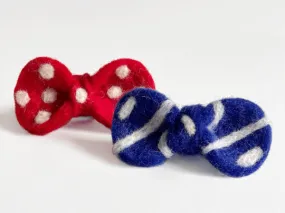 Removable Pet Collar Accessory- Felt Wool Bow Tie