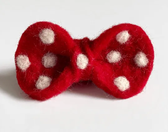 Removable Pet Collar Accessory- Felt Wool Bow Tie