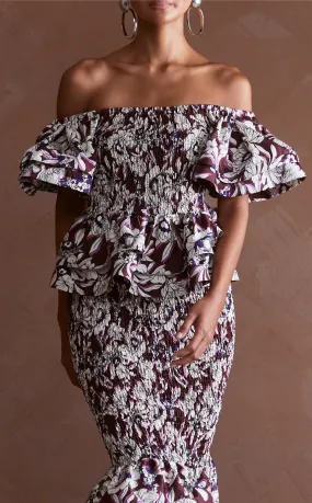 ROMA TOP - BROWN FLORAL