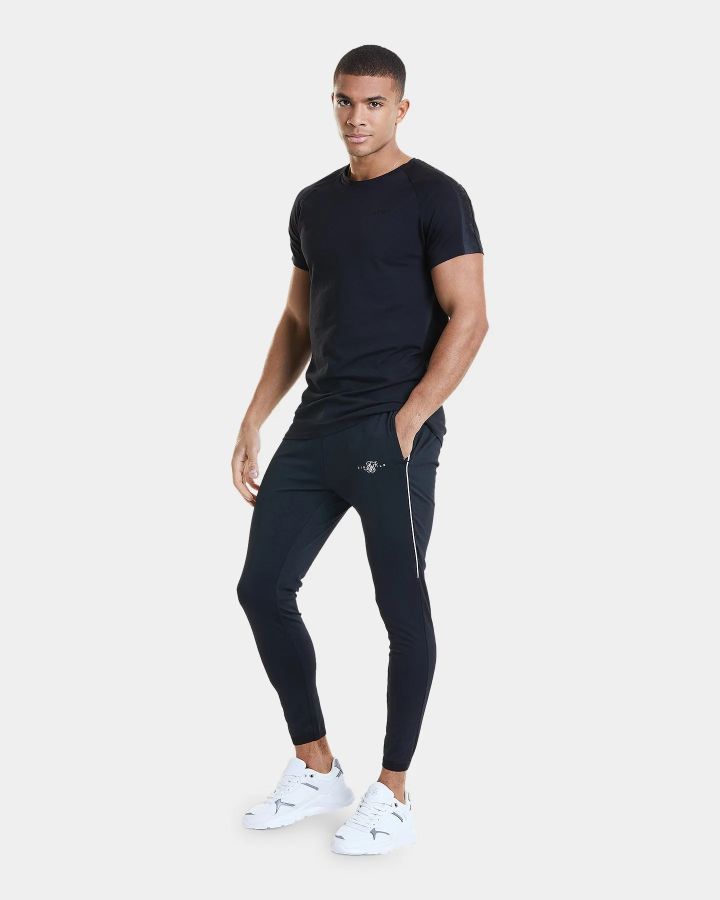 Sik Silk Opulent Raglan Taped T-Shirt Black