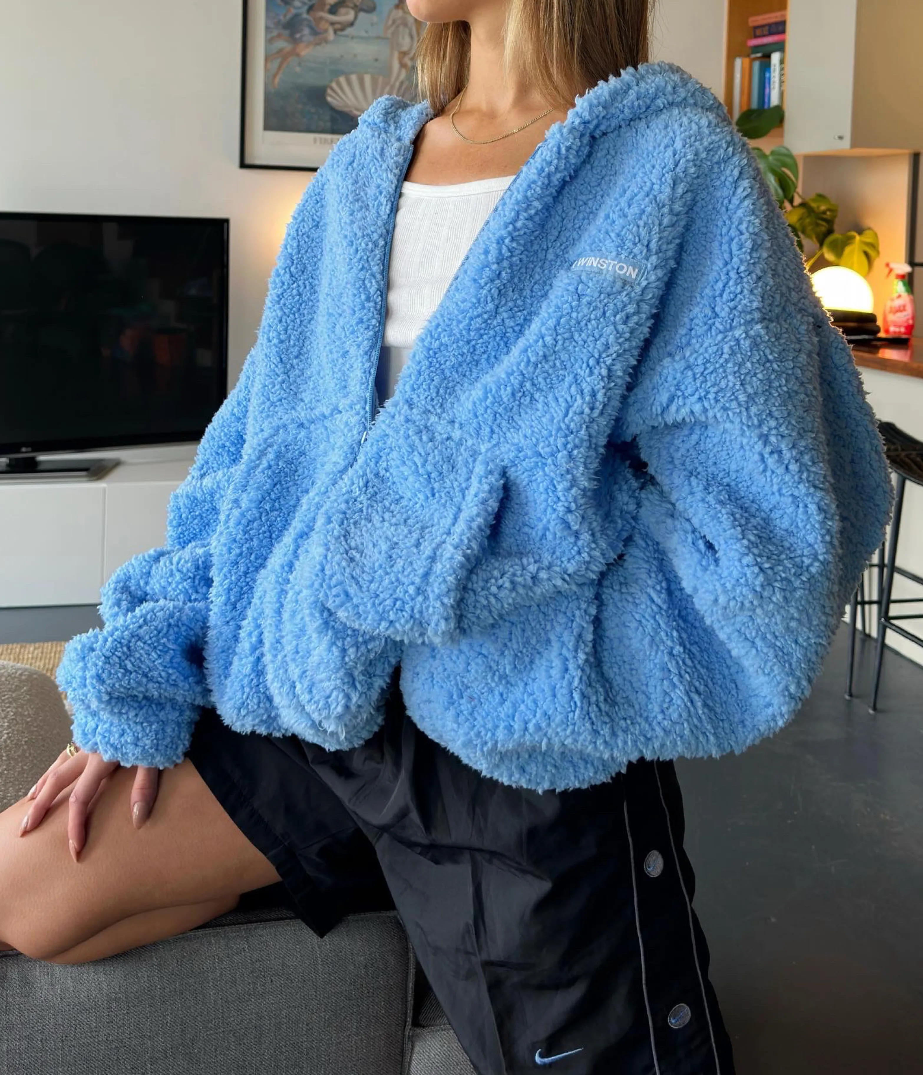 Sky Snow-Bunny Zip Hood