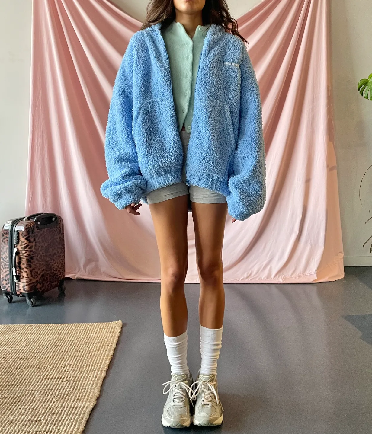 Sky Snow-Bunny Zip Hood