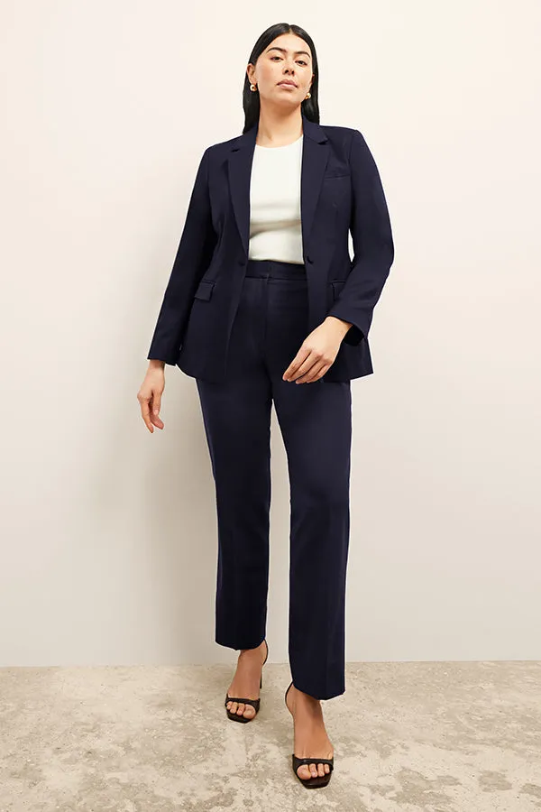 Smith Straight Trouser - Washable Wool Twill :: Dark Navy