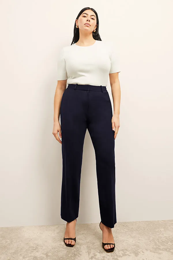 Smith Straight Trouser - Washable Wool Twill :: Dark Navy