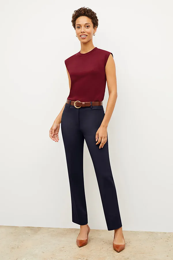 Smith Straight Trouser - Washable Wool Twill :: Dark Navy