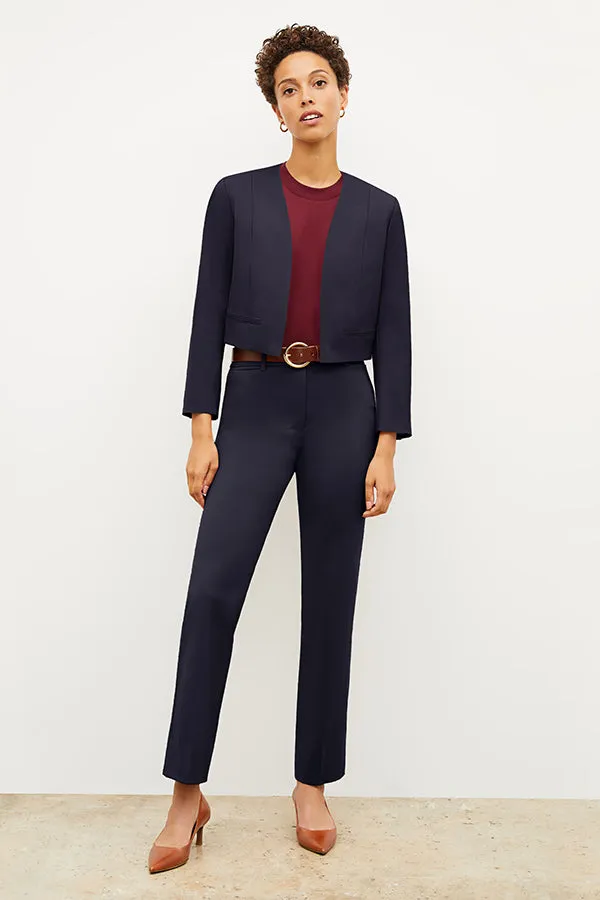 Smith Straight Trouser - Washable Wool Twill :: Dark Navy