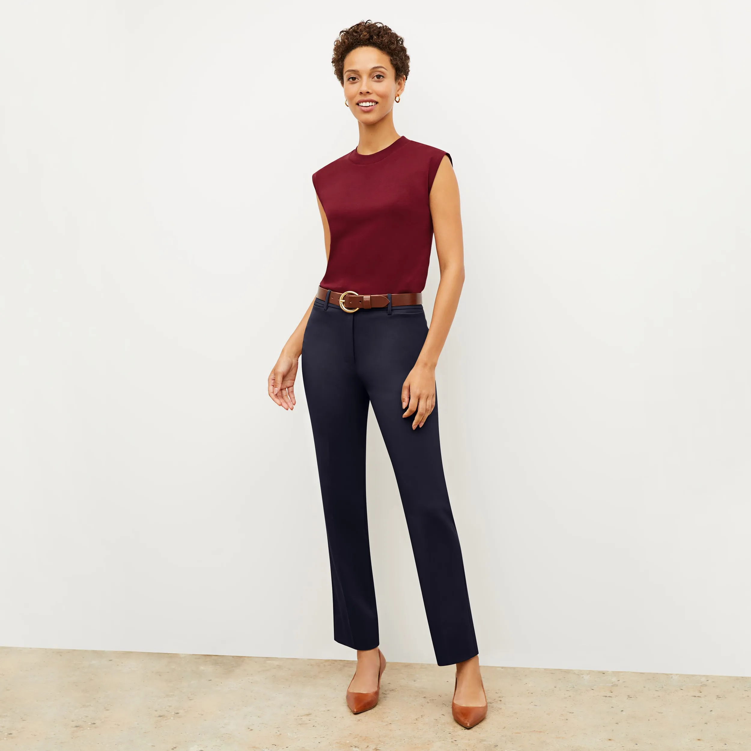 Smith Straight Trouser - Washable Wool Twill :: Dark Navy