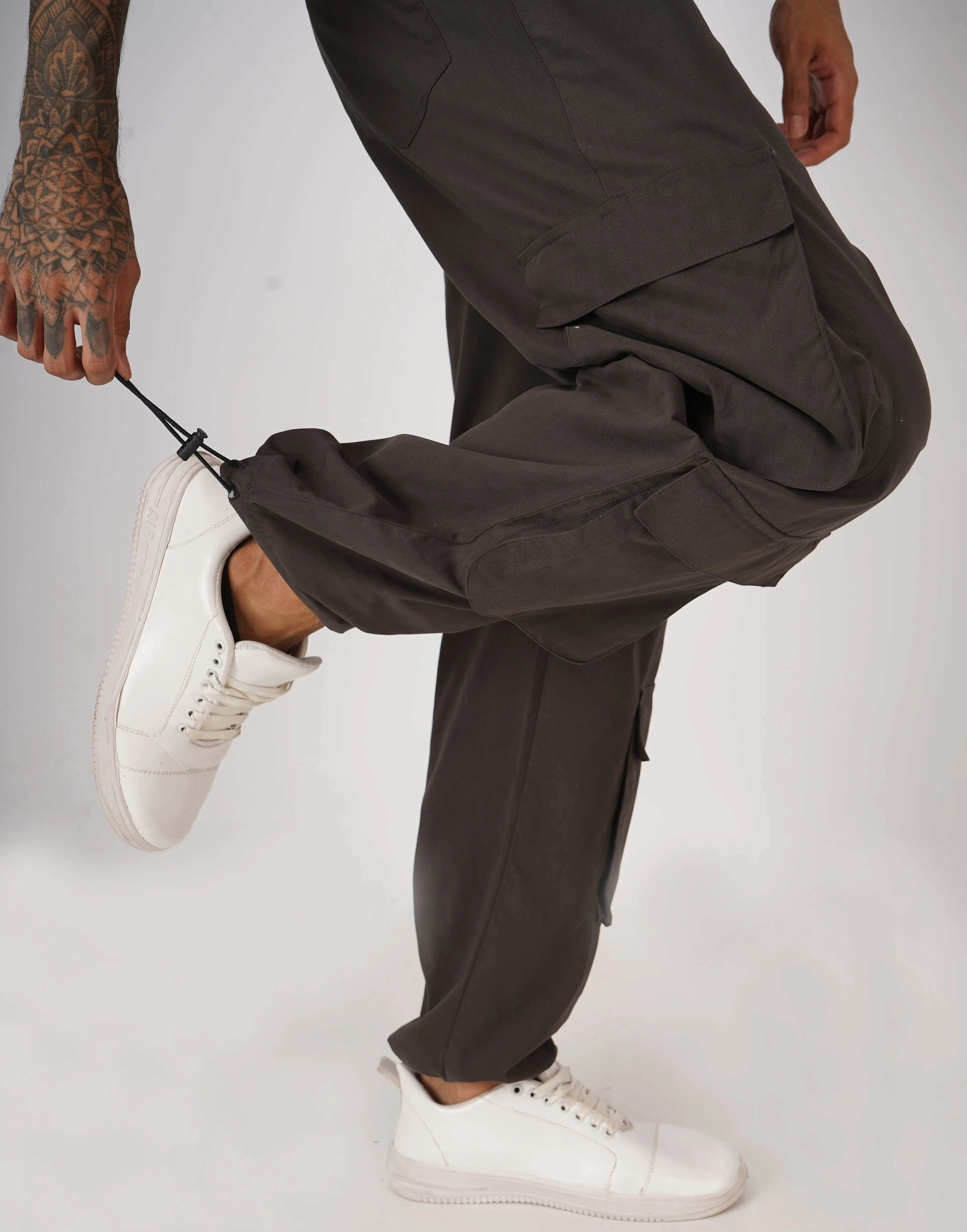 Snazzy Charcoal Grey Parachute Pants