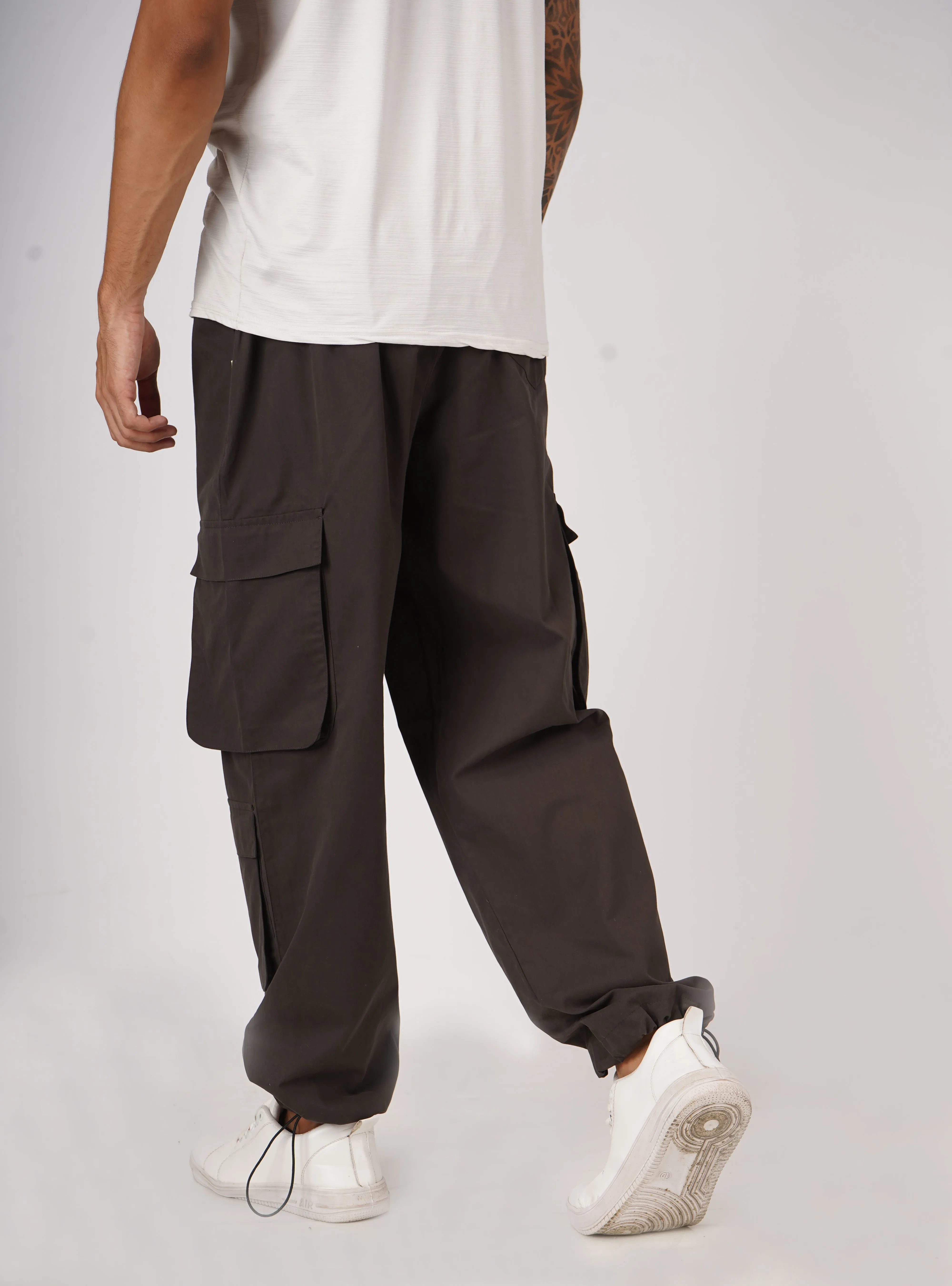 Snazzy Charcoal Grey Parachute Pants