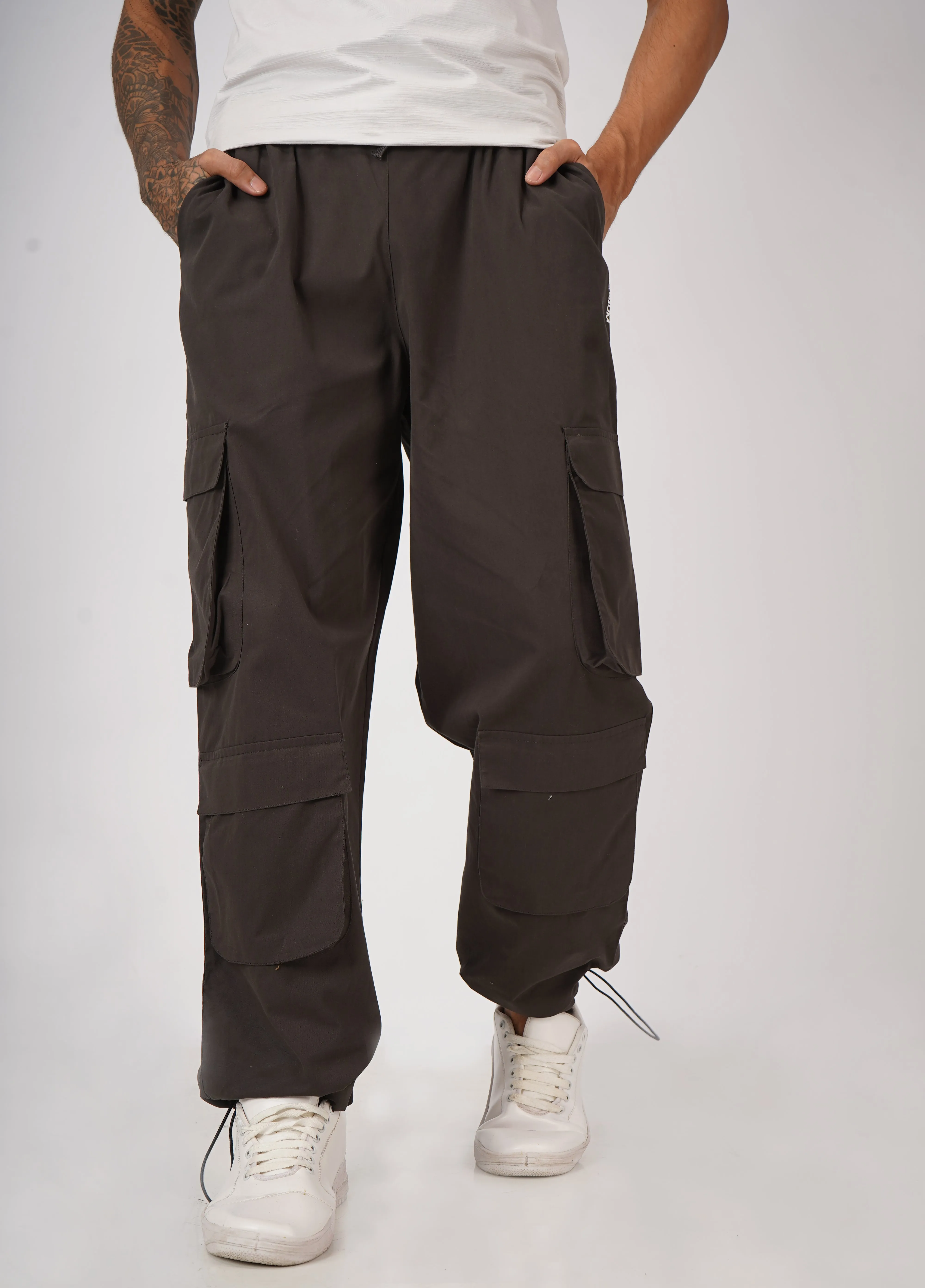 Snazzy Charcoal Grey Parachute Pants