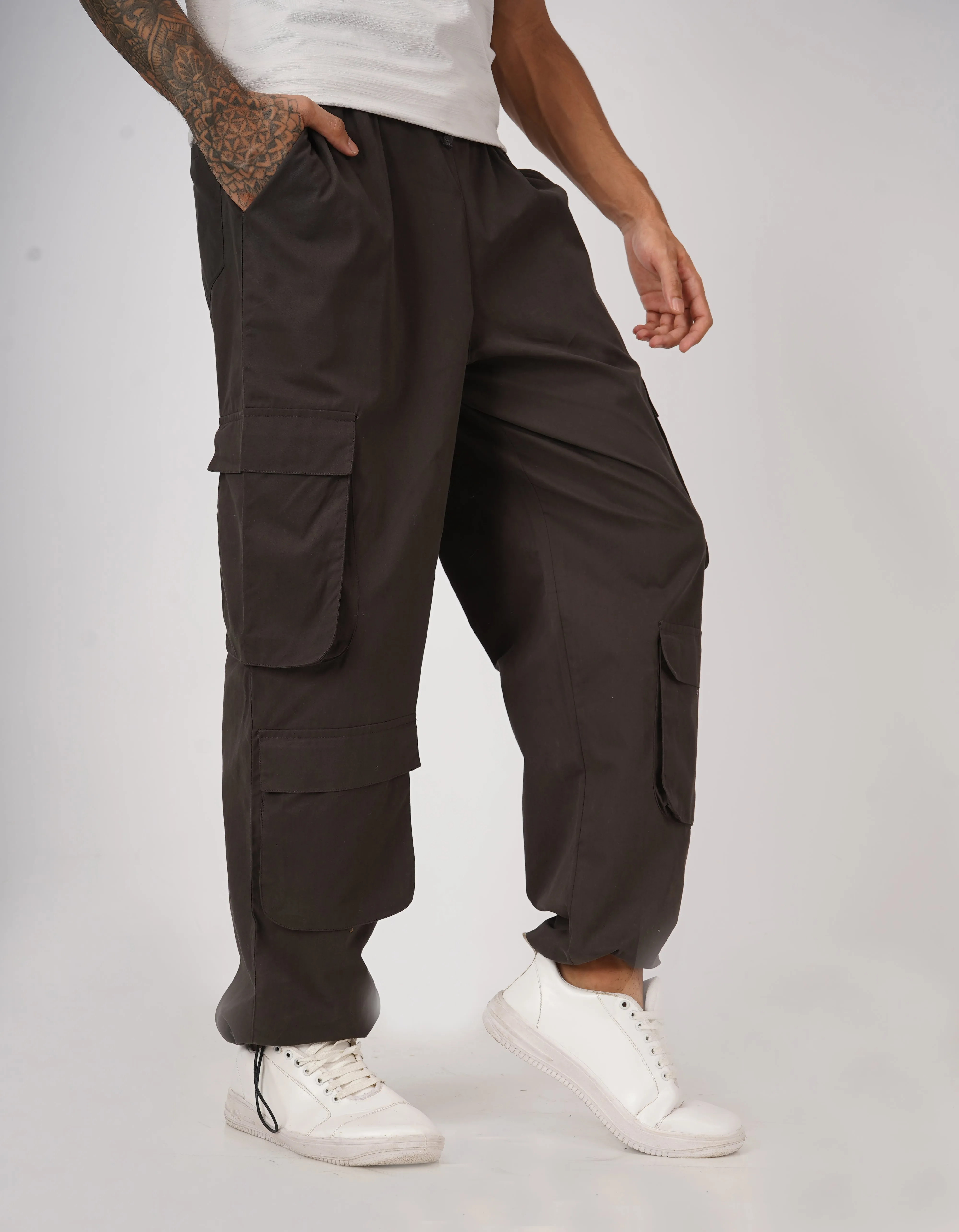 Snazzy Charcoal Grey Parachute Pants