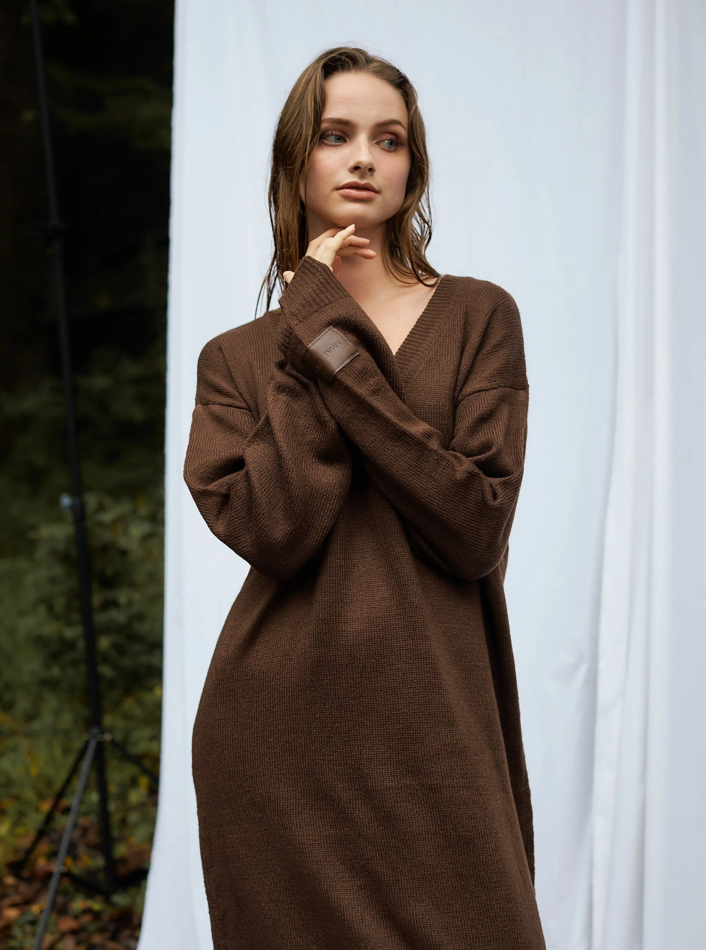 soft knit dress / 枯茶(brown)
