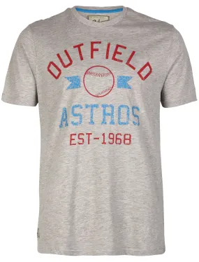 South Shore Outfield Cotton T-shirt in Lt Grey Marl