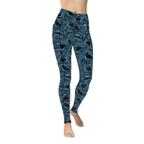 Spacefish Army Eco-Friendly Shark Camo Leggings