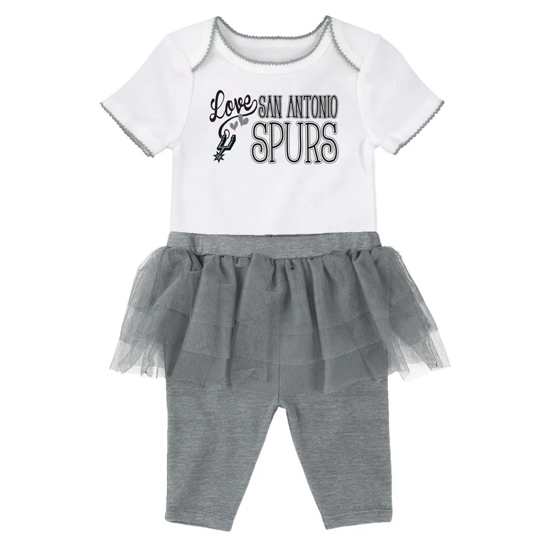 Spurs Baby Girl Creeper and Tutu Leggings