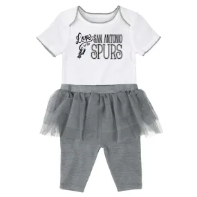 Spurs Baby Girl Creeper and Tutu Leggings