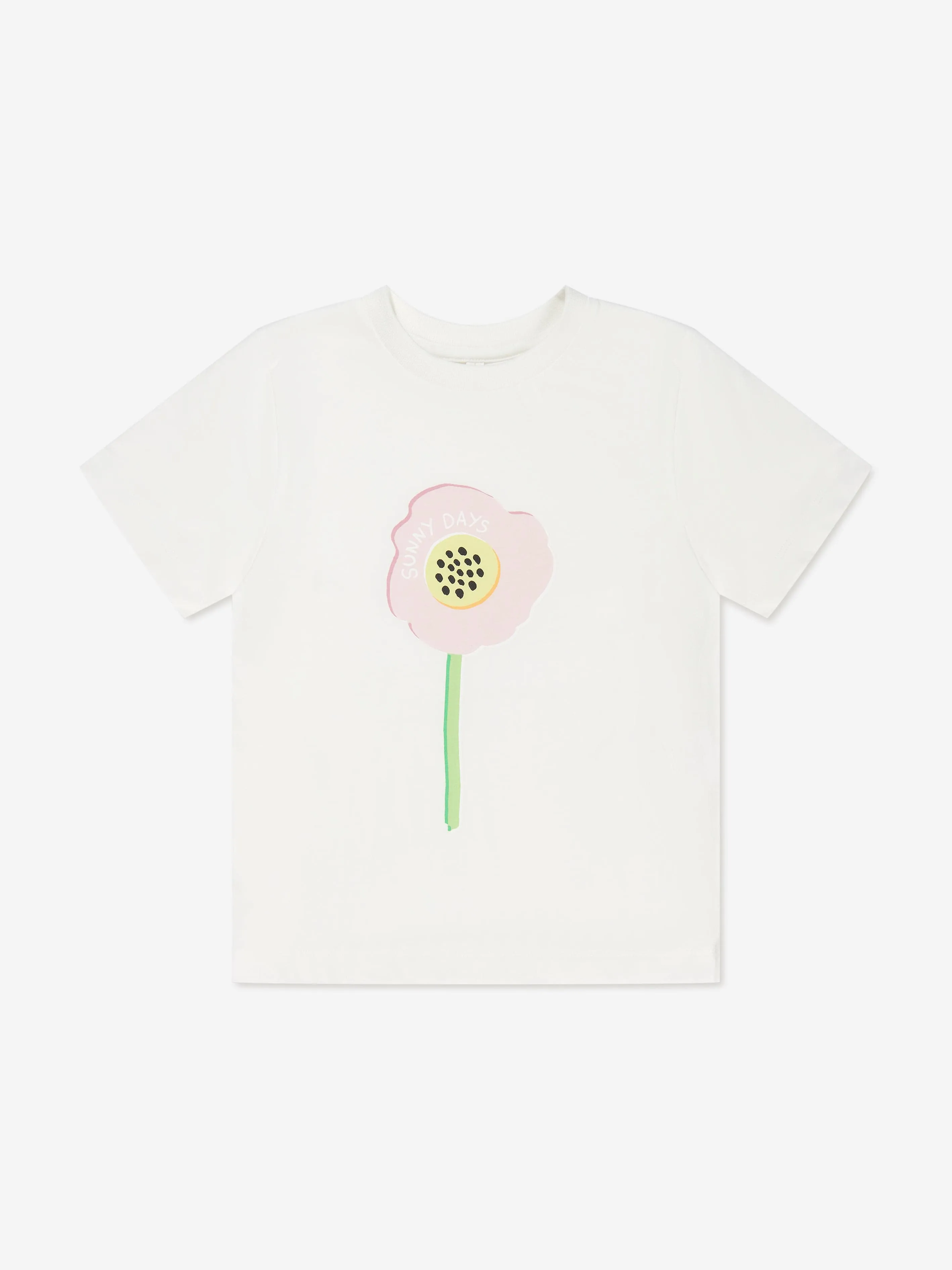 Stella McCartney Girls Flower Print T-Shirt in Ivory