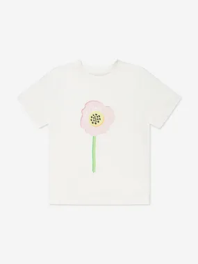 Stella McCartney Girls Flower Print T-Shirt in Ivory