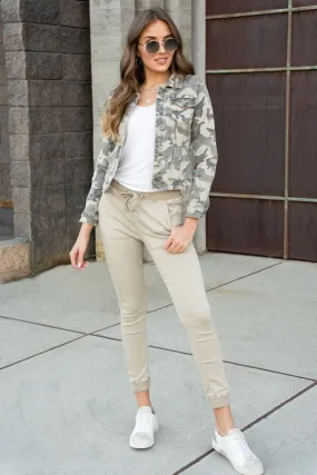 Stone Cuffed Denim Pants