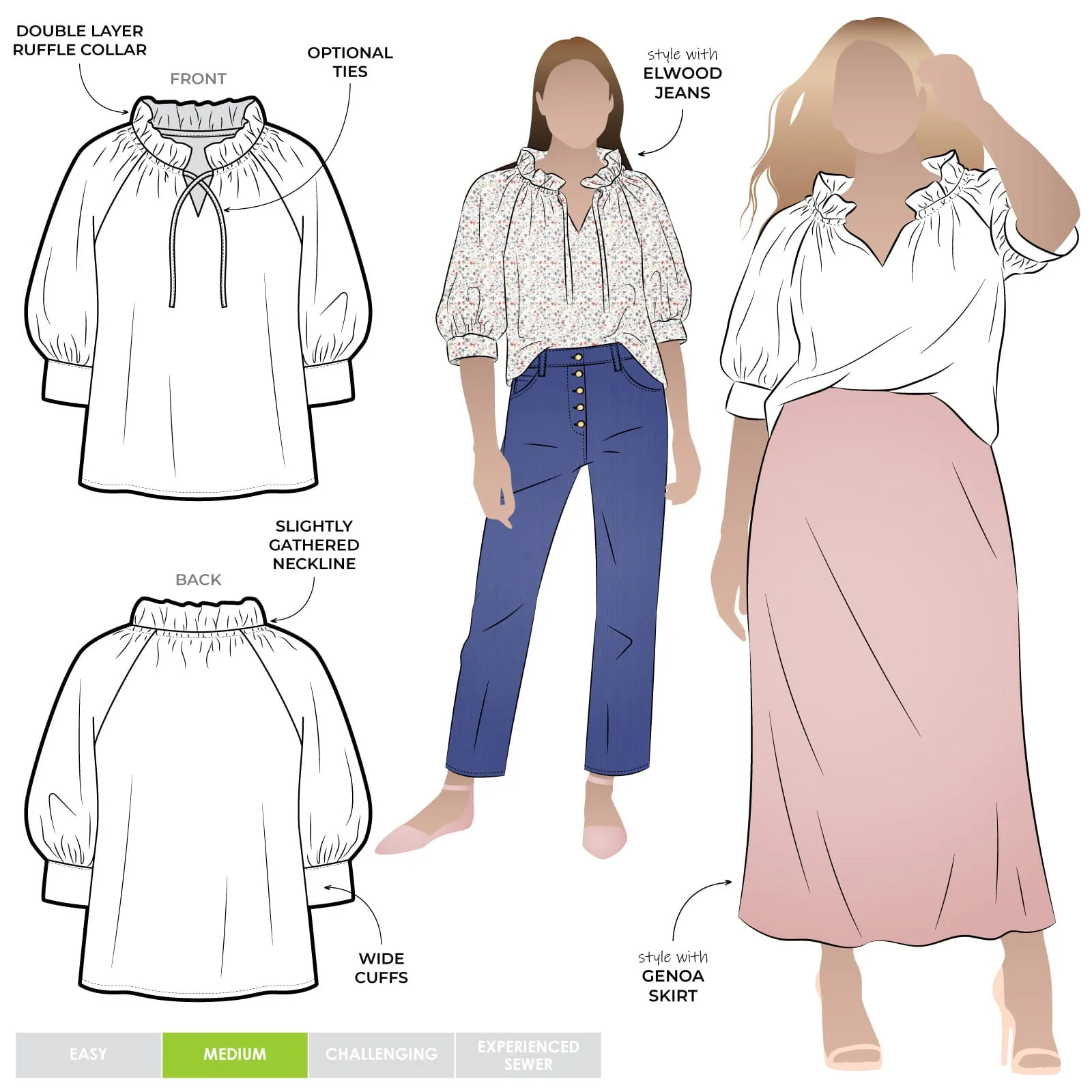 Style Arc - Reynolds Woven Top - Size 18-30
