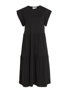 Summer Midi Smock Dress - Black