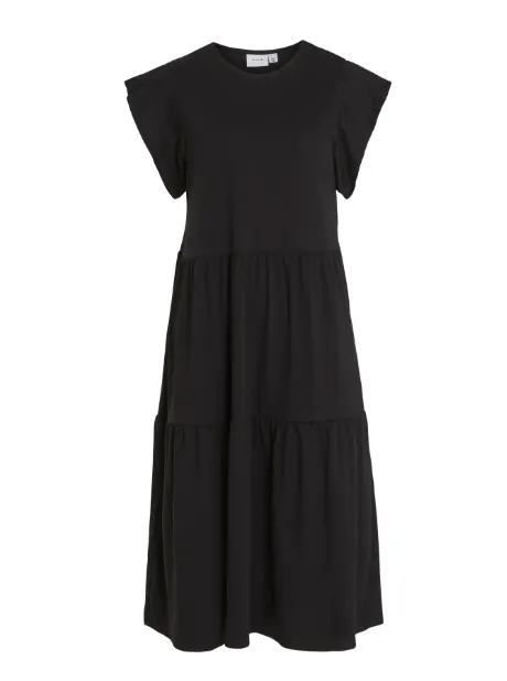 Summer Midi Smock Dress - Black