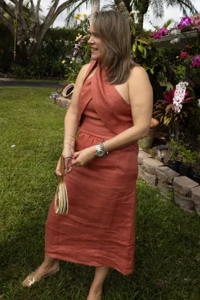 Tulip crossover halter dress