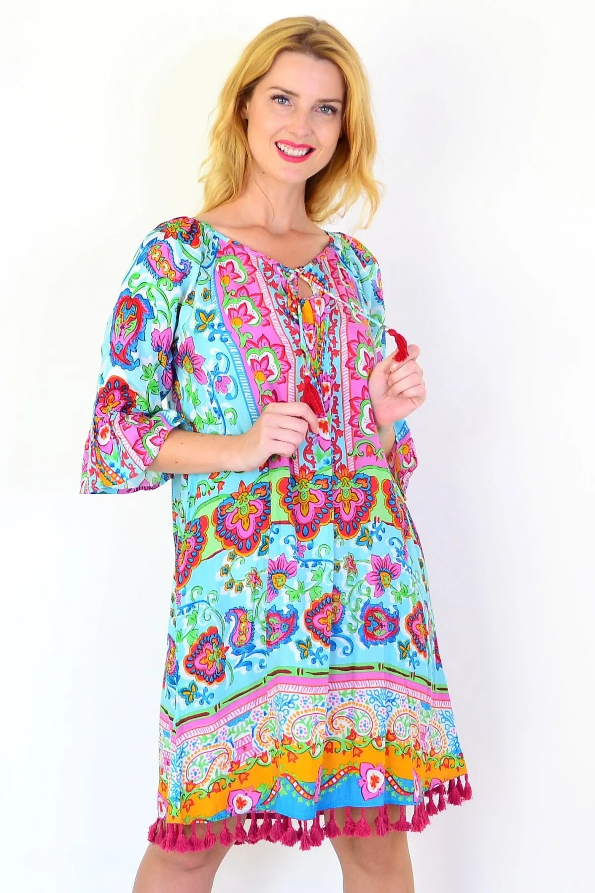 Varosha Dress Turquoise Dress
