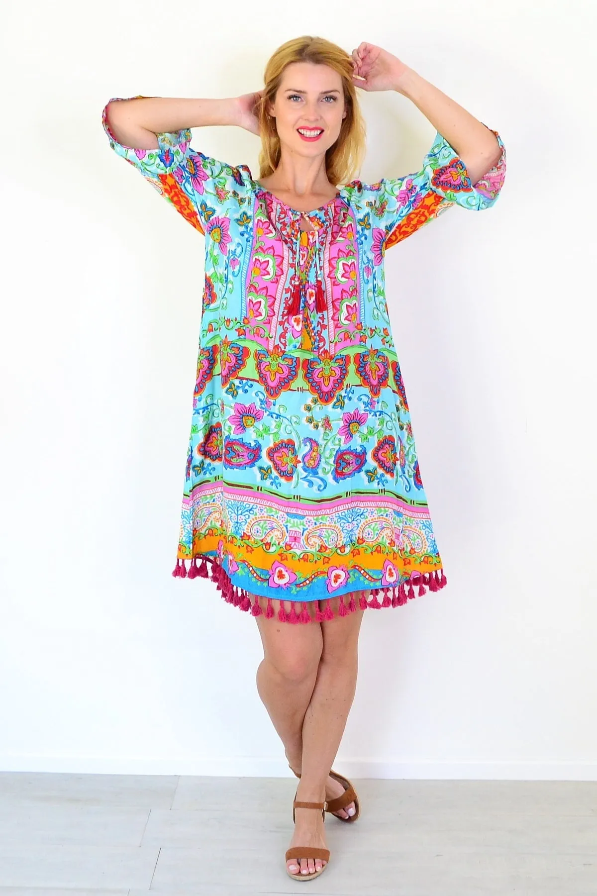 Varosha Dress Turquoise Dress
