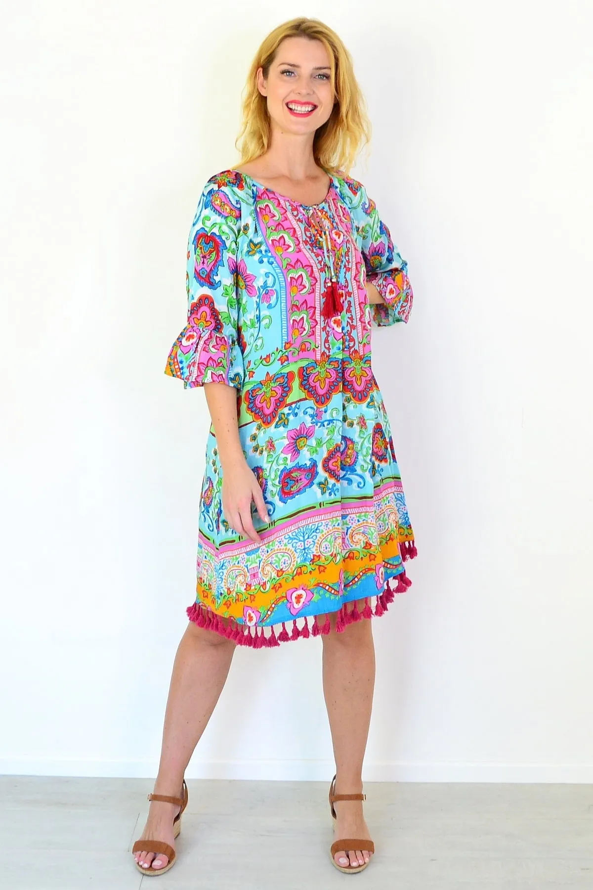 Varosha Dress Turquoise Dress
