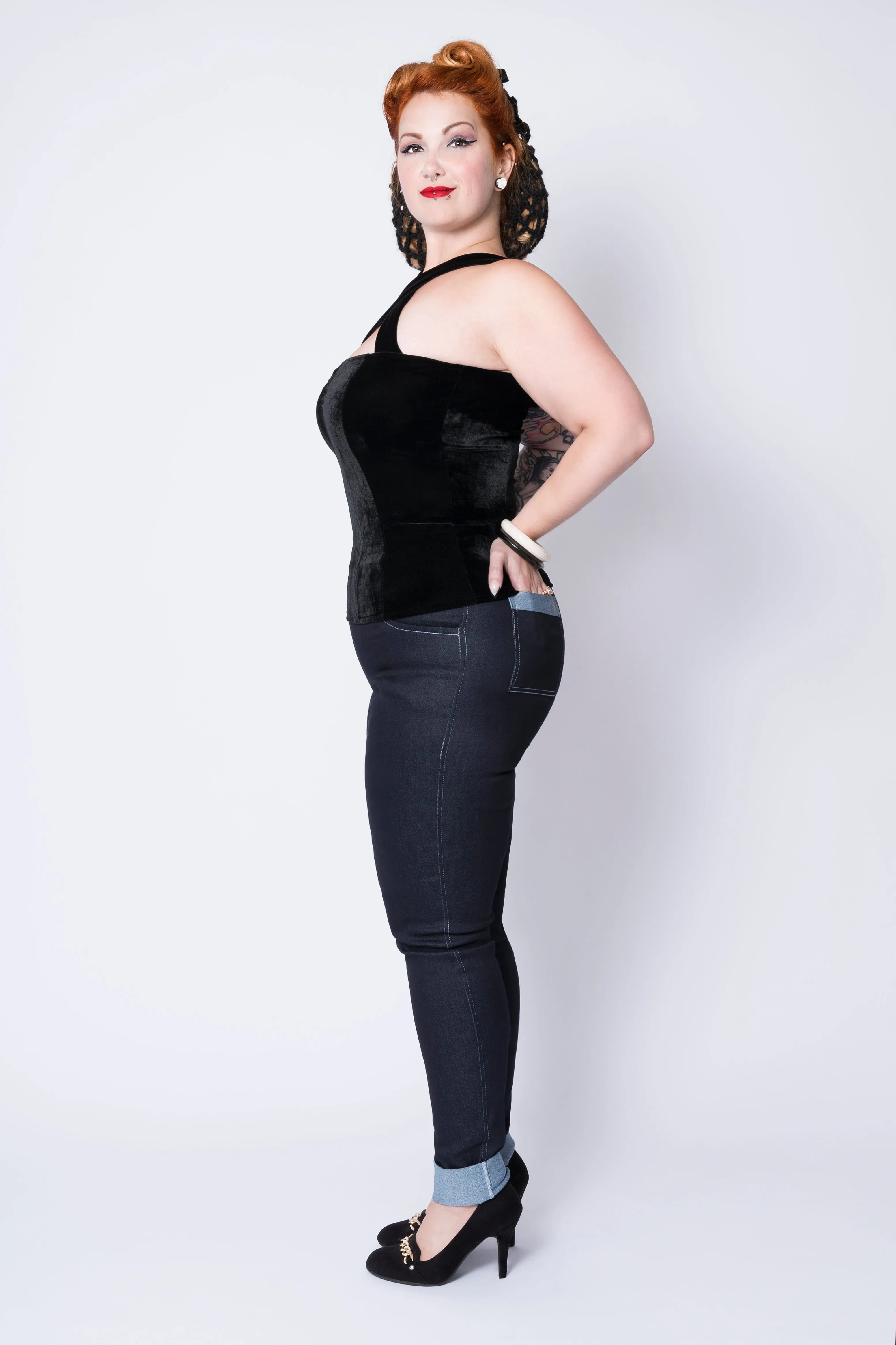 Vavavoom top - Black velvet