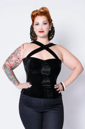 Vavavoom top - Black velvet