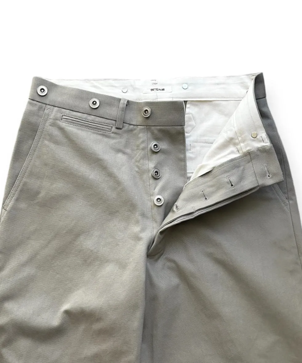 VINTAGE CHINO WASHER MIL BAGGY TROUSER "BEIGE"