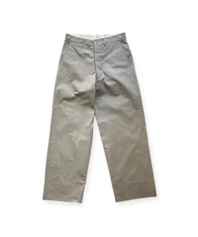 VINTAGE CHINO WASHER MIL BAGGY TROUSER "BEIGE"