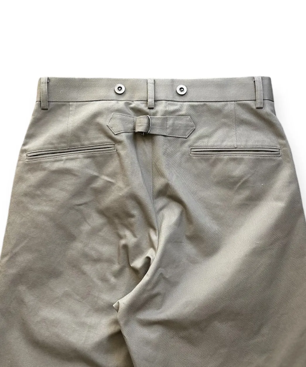 VINTAGE CHINO WASHER MIL BAGGY TROUSER "BEIGE"