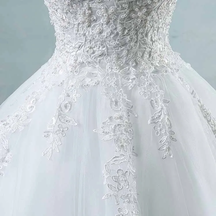 Vintage Custom Sleeveless Tulle Wedding Dresses With Appliques