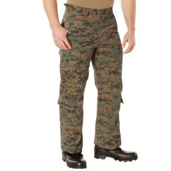 Vintage Style Camo Paratrooper Fatigue Pants