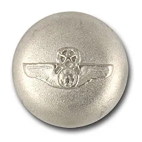 Winged Matte Silver Metal Blazer Button