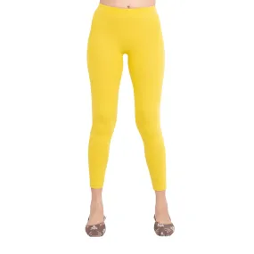 Women Dull Lemon Ankle Length Legging