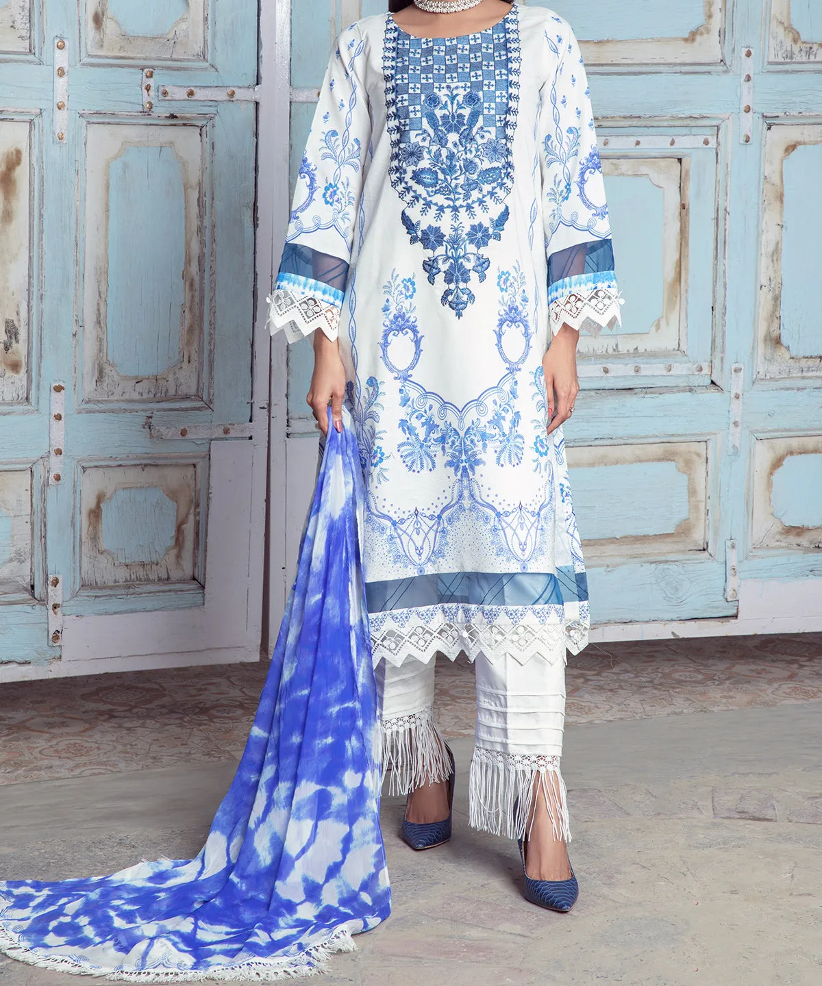 Women "ZONA" 3 Piece Digital Printed Unstitched Suit