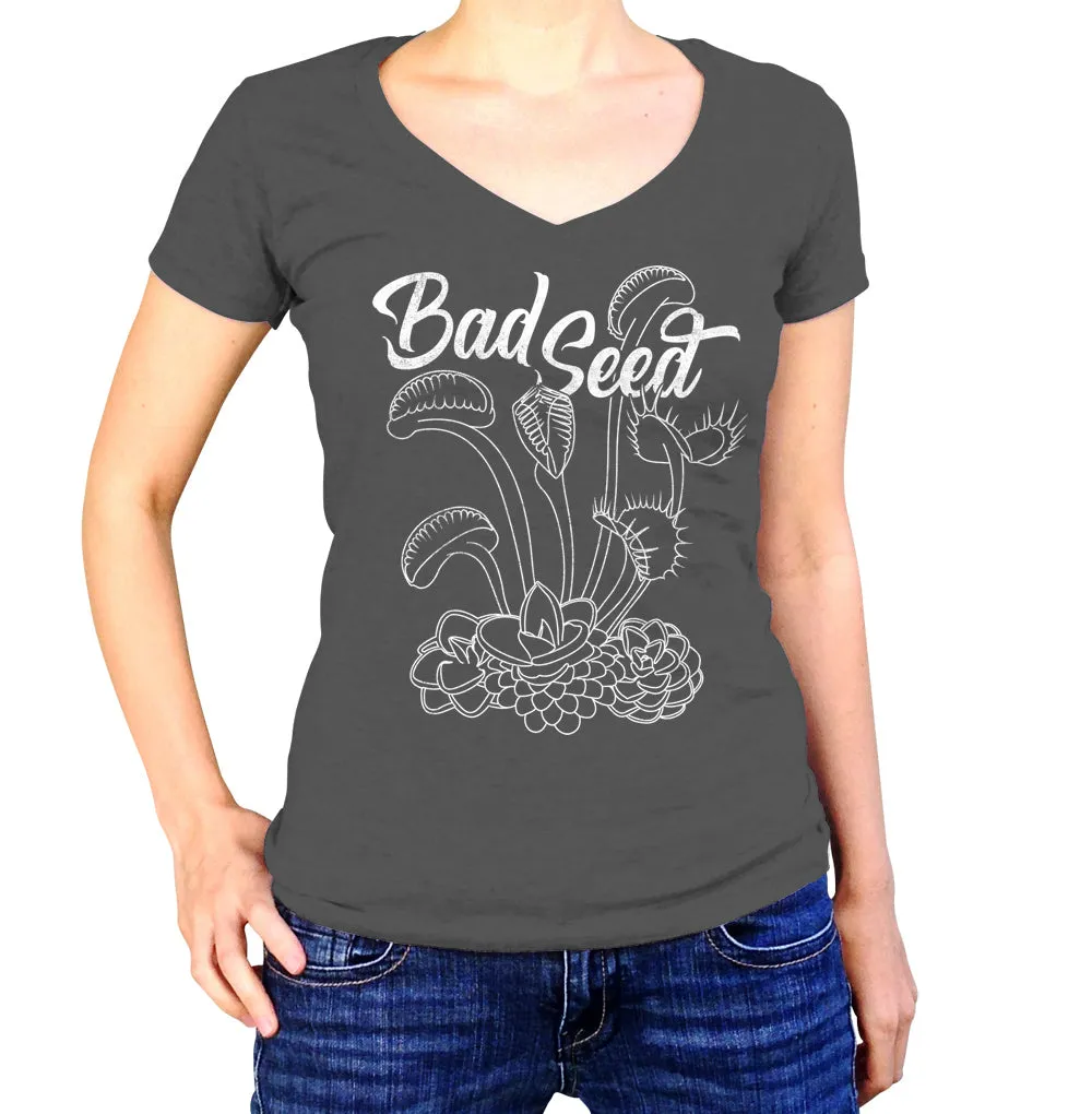 Women's Bad Seed Venus Fly Trap Vneck T-Shirt