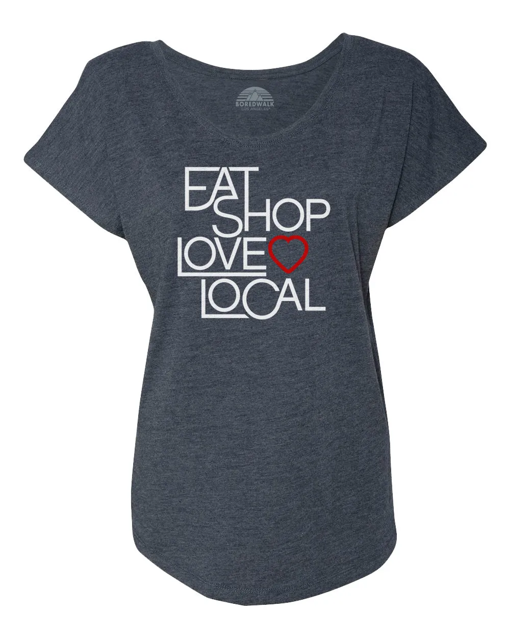 Women's Love Shop Eat Local Scoop Neck T-Shirt