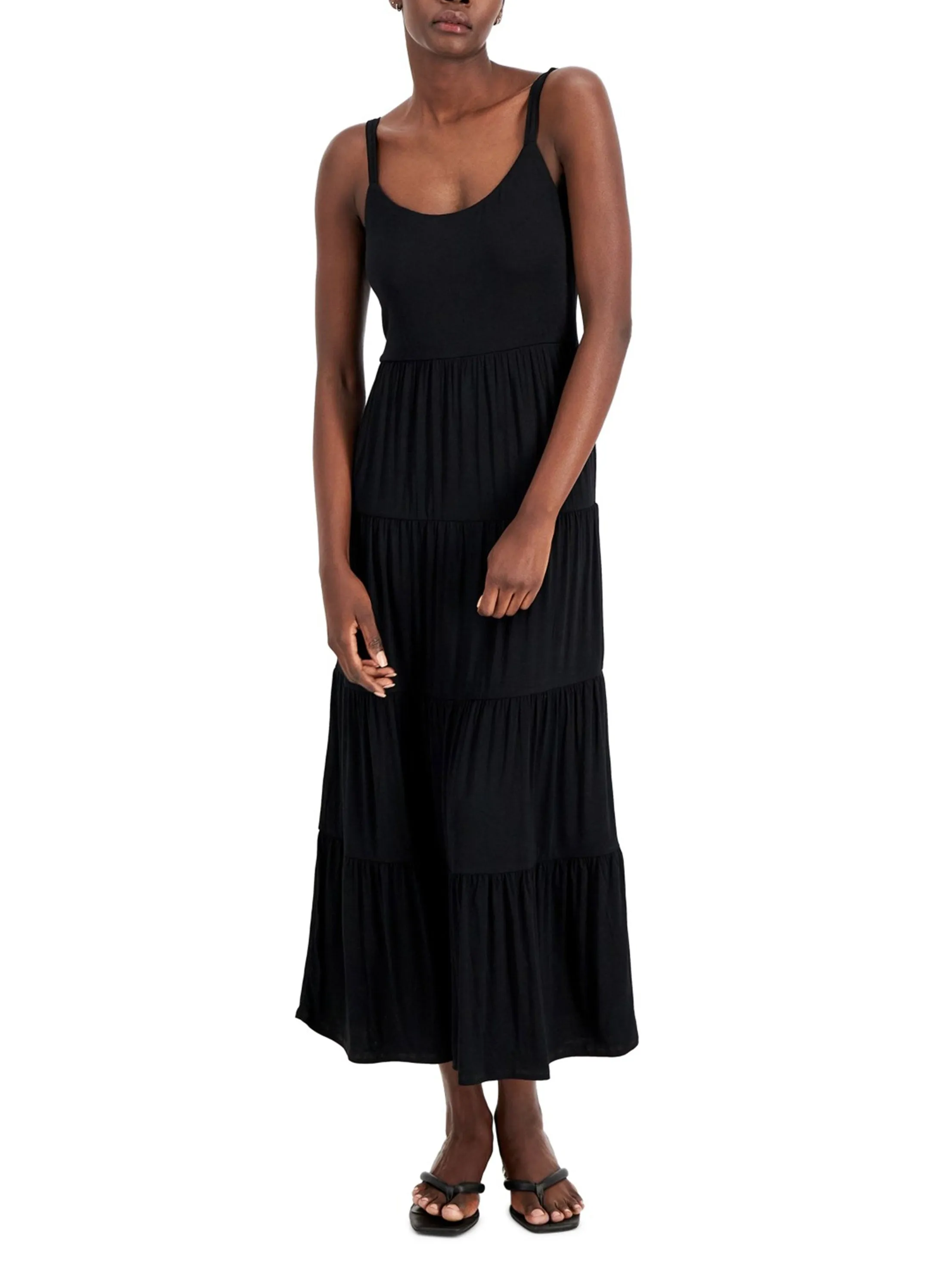Women's Plain Solid Long Dress,Black